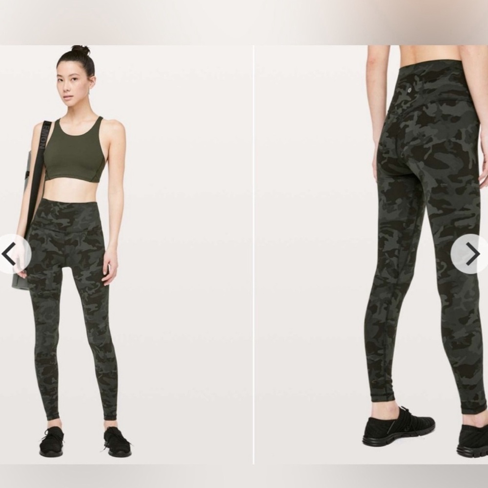 Lululemon Size 6 Align Pants 28” Full Length Incognito Camo Multi Gator Green